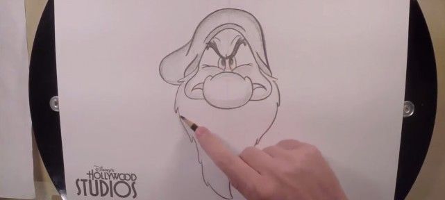 Apprendre à  dessiner Grincheux - Blanche Neige et Les Sept Nains
