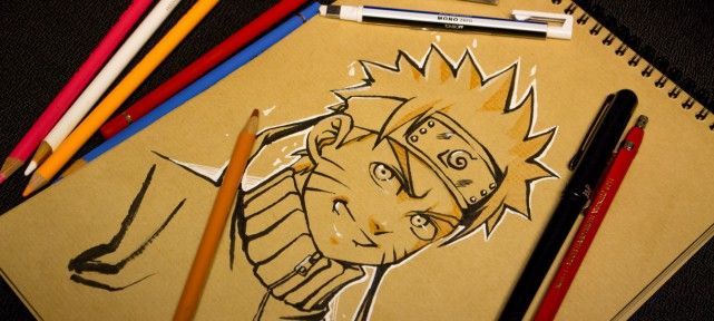 Dessinons Naruto sur papier kraft