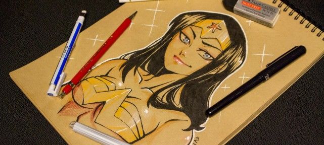 Dessinons Wonder Woman sur papier kraft? Fanart DC Comics