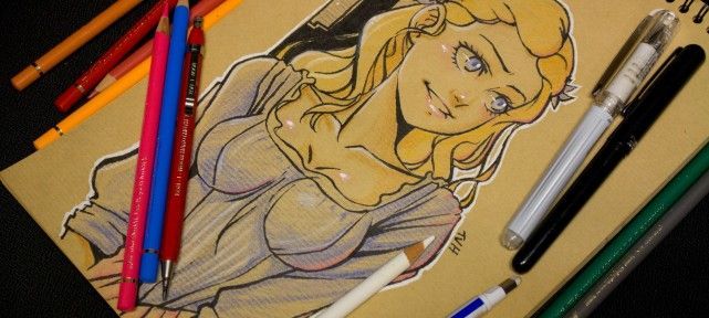 Comment dessiner Cendrillon? Dessin sur papier kraft