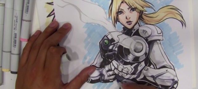 STARCRAFT : Long Vo dessine Nova aux feutres Copic Sketch