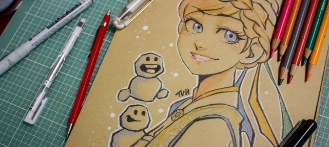 Comment dessiner Anna de La Reine Des Neiges au papier kraft