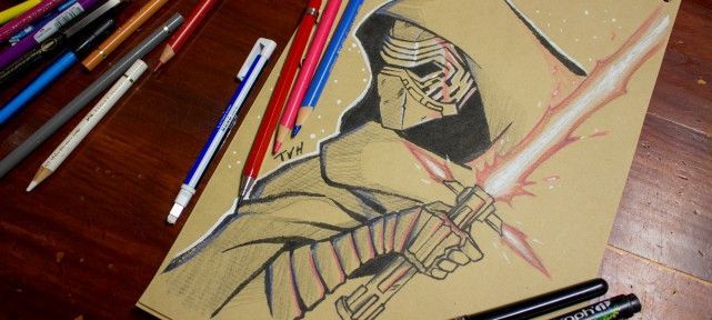 Comment dessiner Kylo Ren au papier kraft - Star Wars Le Réveil De La Force