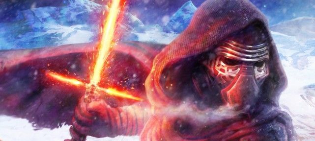 Star Wars Le Réveil De La Force : Dessin combat entre Kylo Ren et Rey sous Photoshop