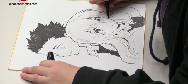 Vidéo de Yoshitoki Oima dessinant les héros du manga A Silent Voice