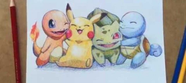 Coloriage Dessin Fanart Pokemon avec 3 crayons de couleurs !