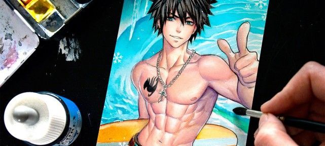 Peindre manga : Gray Fullbuster de Fairy Tail à l