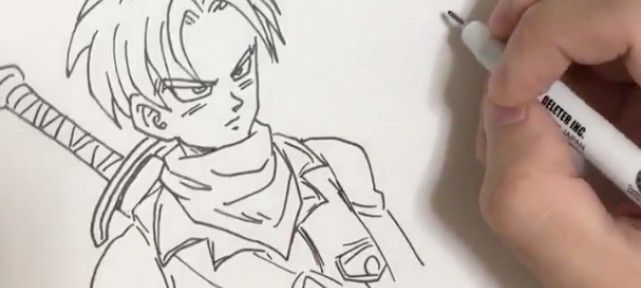 Dessiner Dragon Ball : Trunks au feutre Neopiko Line 3