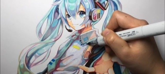 Colorier au Copic Hatsune Miku - Vocaloid