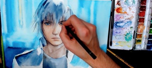 final-fantasy-xv-peindre-noctis-aquarelle