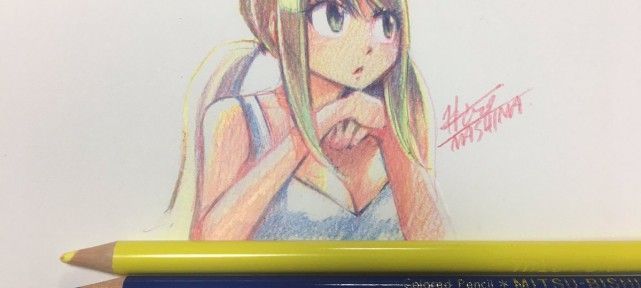 Challenge de colorier avec 3 crayons de couleurs expliqué par Hiro Mashima, mangaka de Fairy Tail !