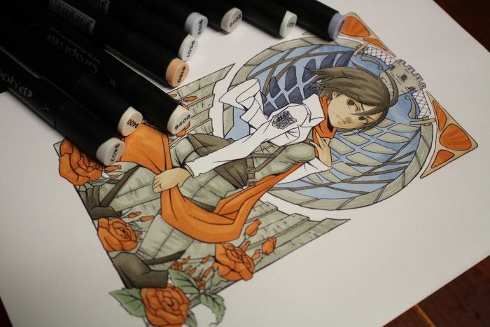 Colorisation du fanart de Mikasa - L'attaque des Titans - réalisation complète