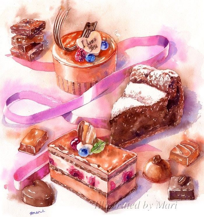 Saint Valentin : Des chocolats appétissants dessinés à l'aquarelle !