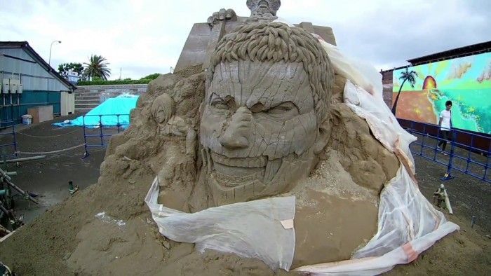 Sculpture de sable L'Attaque des Titans 2017