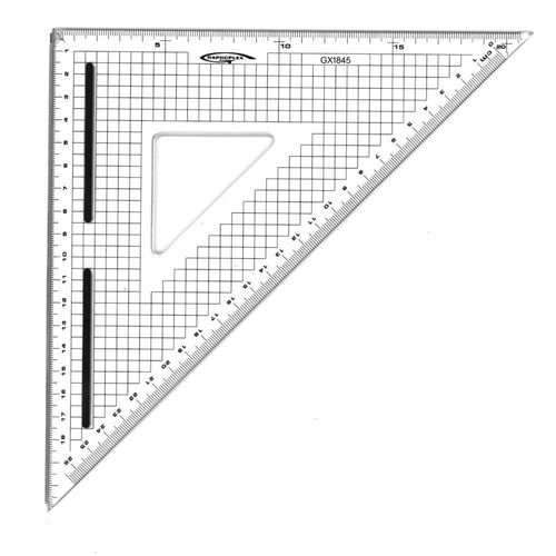 Equerre de coupe graduée 45 degrés Bord Acier Patin Antiglisse 26 cm -  fiche produit sur TVHLAND