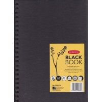 DERWENT Black Book Bloc Spirale Papier Noir A4 200g 40 feuilles