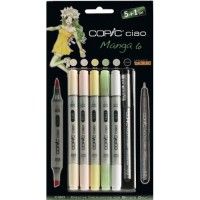 Set 5 Copic Ciao Manga 6 et 1 Multiliner