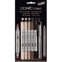 Set 5 Copic Ciao Gris Chauds et 1 Multiliner