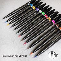 Assortiment 12 Pentel Brush Sign Pen Artist Ultra Fin