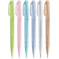 Set de 6 Pentel Brush Sign Pen Pastel