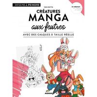 Dessins à peindre - Créatures manga aux feutres